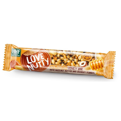 LOVE NUTTY 20% Protein Honey Bar Био барче с мед, лешников тахан и фъстък 20% протеин 40 г х 1 бр