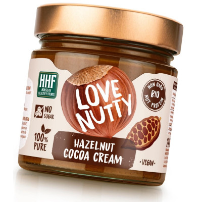 LOVE NUTTY Hazelnut Cocoa Cream Био Лешников Какао крем 240 г