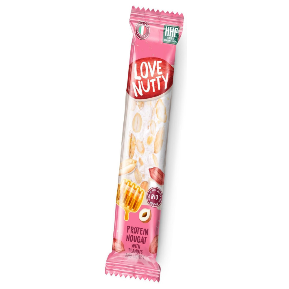 LOVE NUTTY Protein Nougat Био Протеинова нуга с ФЪСТЪК И МЕД 80 г х 1 бр - Храни