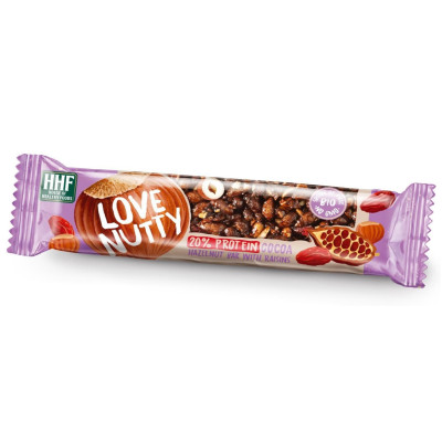 LOVE NUTTY 20% Protein Cocoa Био барче с лешник, какао, стафиди 20% протеин 40 г х 1 бр