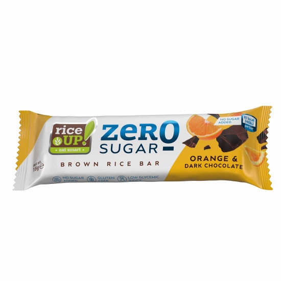 RiceUP! ZERO SUGAR оризов бар Тъмен щоколад и портокал 18 г