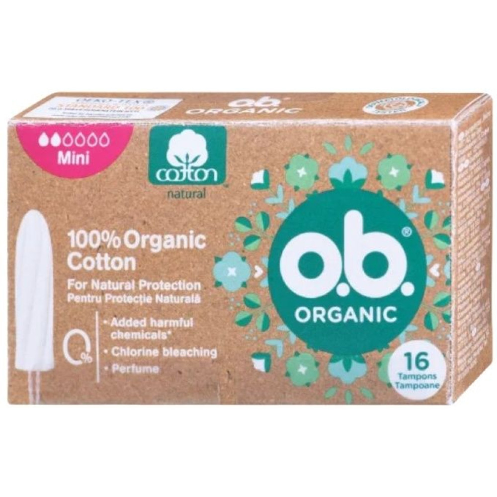 ДАМСКИ ТАМПОНИ O.B. ORGANIC mini x 16 бр - Интимна хигиена