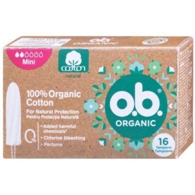 ДАМСКИ ТАМПОНИ O.B. ORGANIC mini x 16 бр