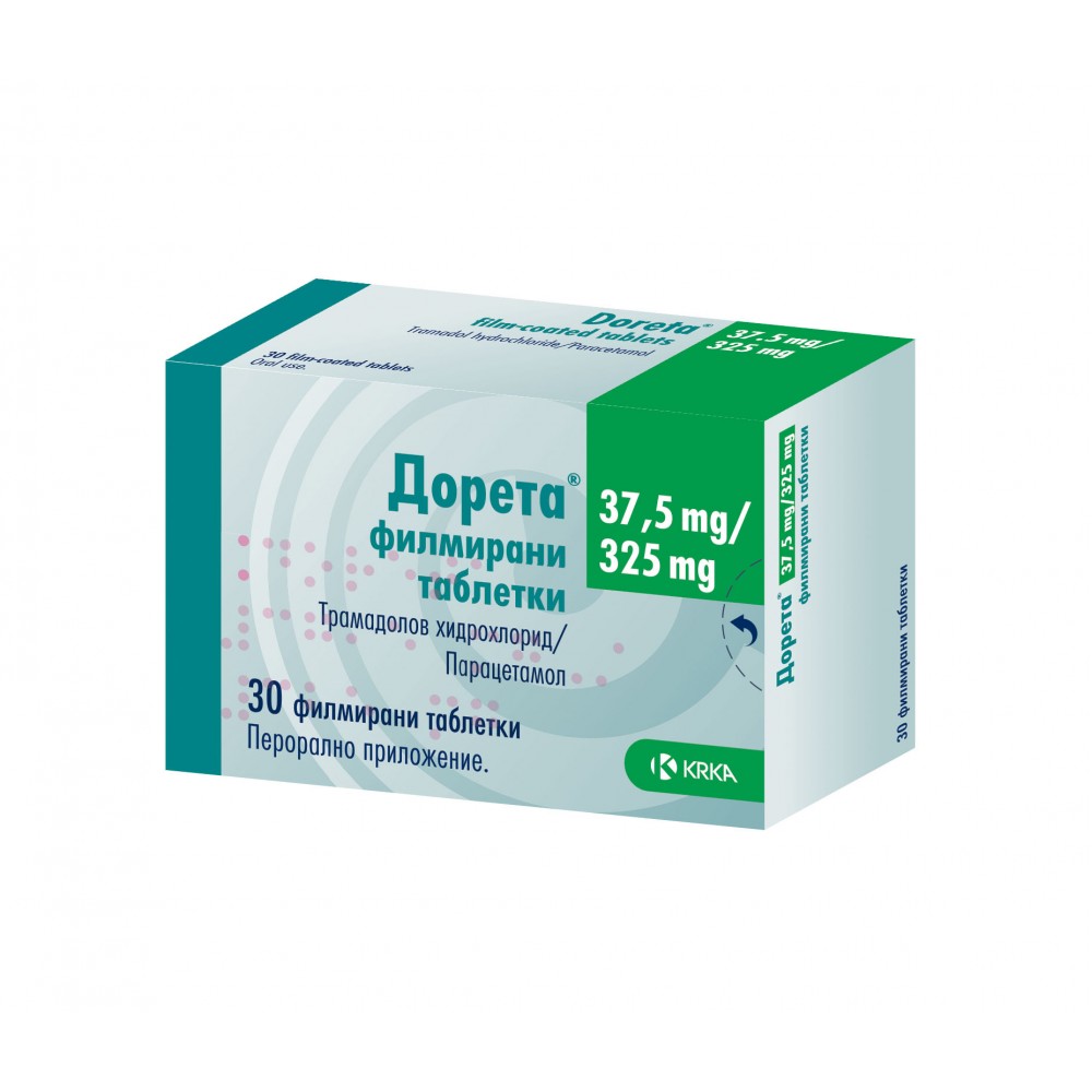 Дорета 37,5 мг/ 325 мг x30 филмирани таблетки - Лекарства с рецепта