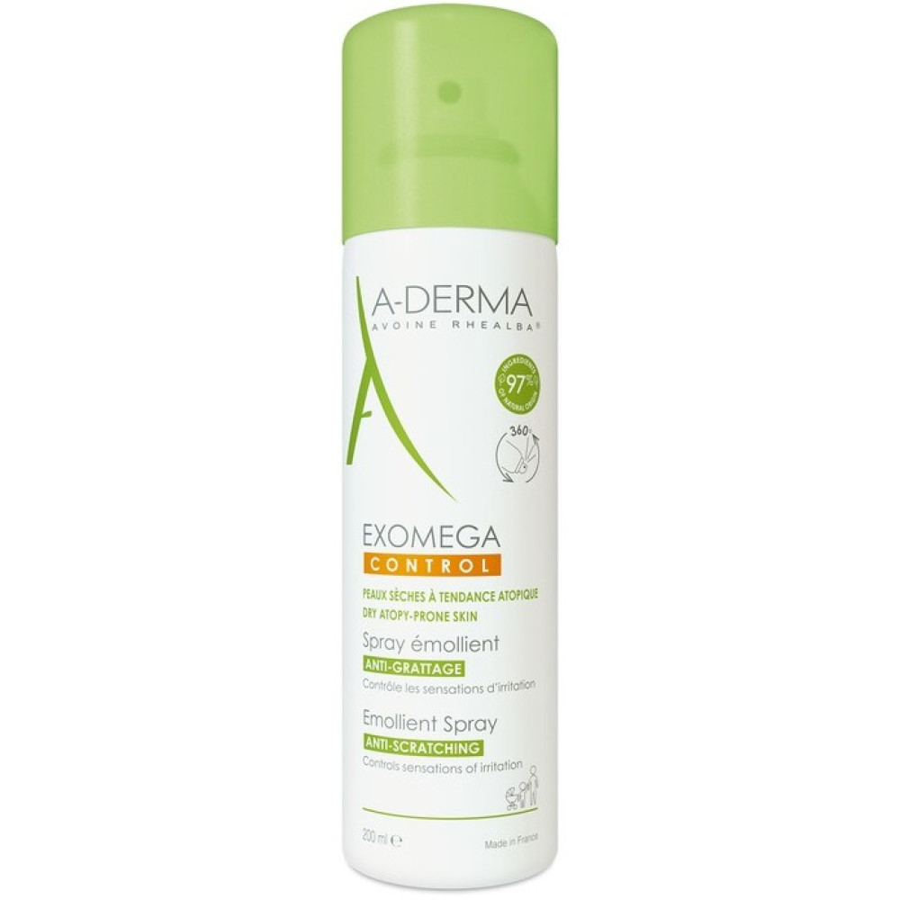 A-Derma Exomega Control Емолиентен спрей за лице и тяло за суха кожа, склонна към атопия 200 мл - Козметика за Лице A-Derma Exomega Control Емолиентен спрей за лице и тяло за суха кожа, склонна към атопия 200 мл - Козметика за Лице