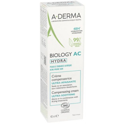 А-ДЕРМА BIOLOGY AC HYDRA компенсиращ и ултра успокояващ крем за лице 40 мл
