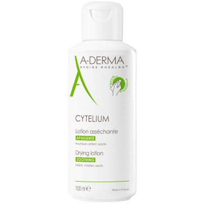 A-DERMA CYTELIUM DRYING LOTION SOOTHING подсушаващ лосион за подмокрящи кожни раздразнения на лицето и тялото 100 мл