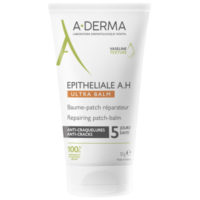 A-DERMA EPITHELIALE A.H ULTRA BALM възстановяващ пач-балсам за напукани зони и кожни фисури за уязвима кожа за лице и тяло 50 мл
