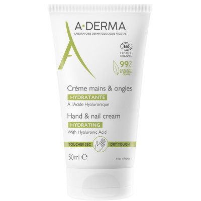 A-DERMA HYDRATING HAND & NAIL CREAM хидратиращ крем за ръце и нокти 50 мл