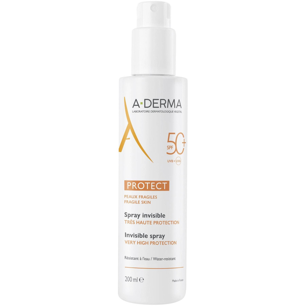 A-DERMA PROTECT SPF50+ SPRAY INVISIBLE невидим слънцезащитен спрей за тяло за всеки тип кожа 200 мл - Слънцезащита