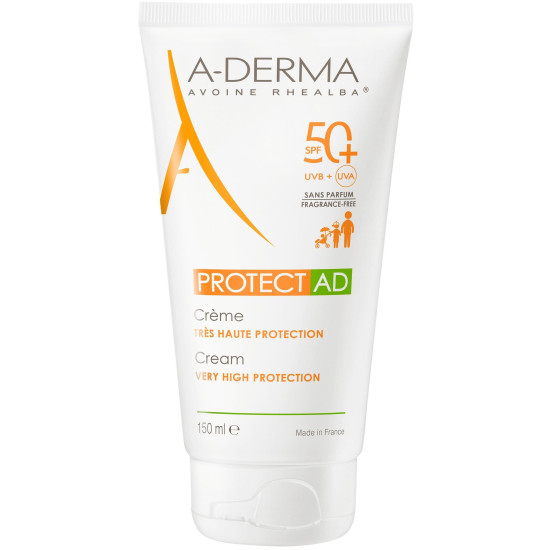 A-DERMA PROTECT AD SPF50+ CREAM слънцезащитен крем за лице и тяло за атопична кожа 150 мл