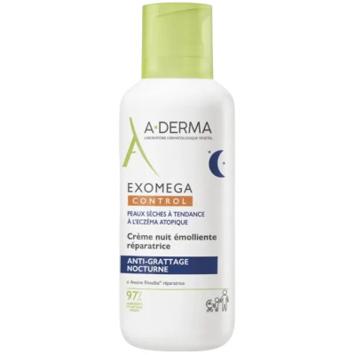 A-DERMA EXOMEGA CONTROL Repairing Anti-Scratching Night Cream нощен емолиентен крем за лице и тяло за суха и атопична кожа 400мл
