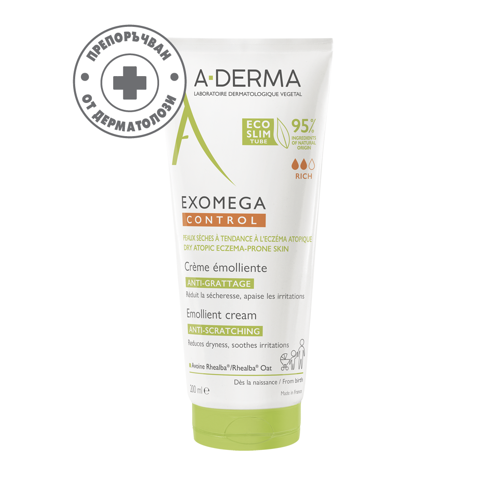 A-Derma Exomega Control Емолиентен балсам за суха и атопична кожа 200 мл - Хидратация