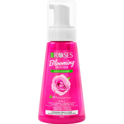 NATURE OF AGIVA ROSES 4in1 BLOOMING MOUSSE FACE CLEANSER измиваща пяна за лице за чувствителна кожа 250 мл