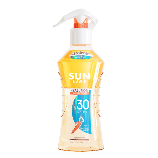 СЪН ЛАЙК HYALURON PROTECTION SPF30 UVA+UVB слънцезащитен двуфазен лосион за тяло 200 мл