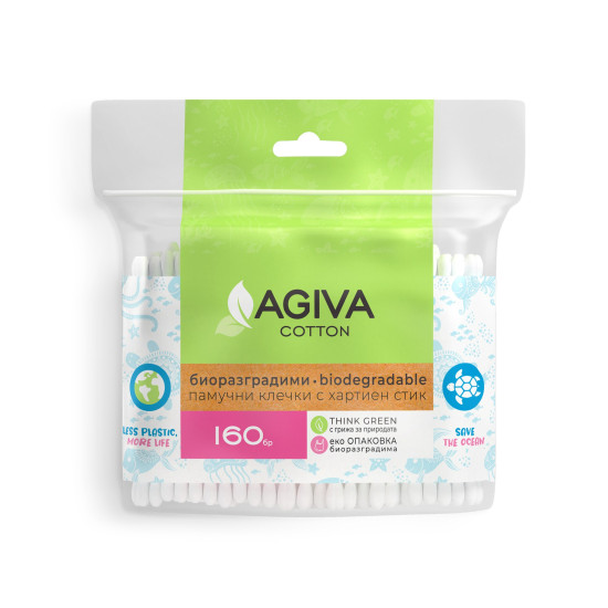 AGIVA биорагзрадими клечки за уши х 160 бр /плик/