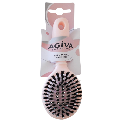 АГИВА PRO четка за коса с естествен косъм, розова 86061-Р