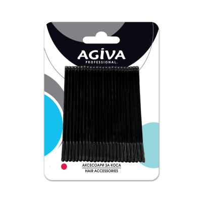 АГИВА PRO фиби за коса, черна 6 см х 24 бр HP001