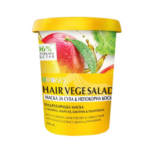 NATURE OF AGIVA ROSES HAIR VEGE SALD маска с екстракт от манго и маруля за суха и непокорна коса 400 мл