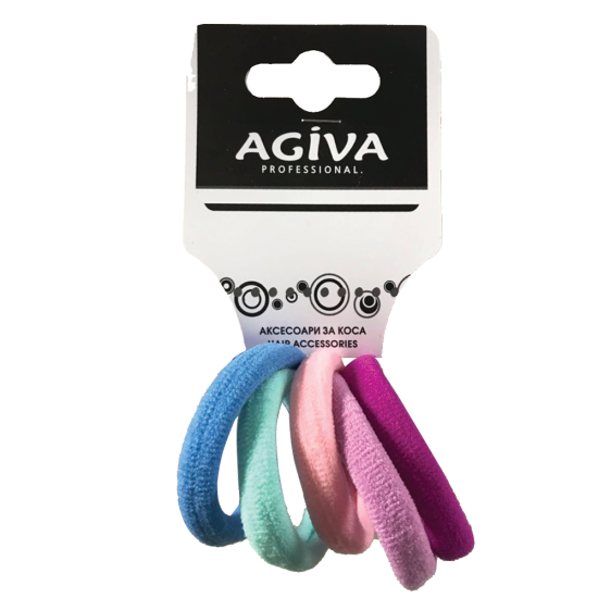AGIVA PRO ластик за коса 4 см цветен х 5 бр BG-088C