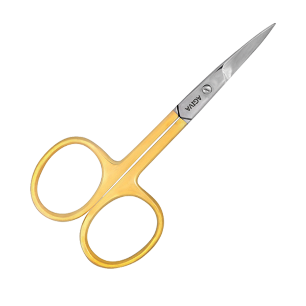 АГИВА PROFESSIONAL GOLD стоманена ножичка с извит връх 9,3 см - Грижа за ноктите