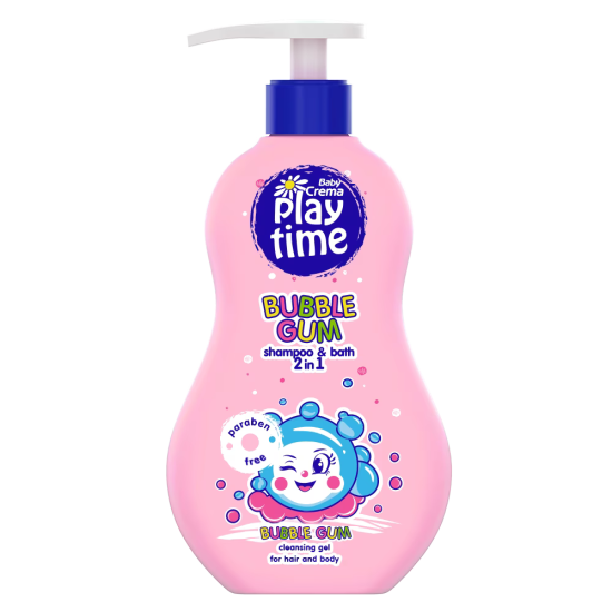 BABY CREMA PLAY TIME BUBBLE GUM измиващ гел 2в1 дъвка 400 мл