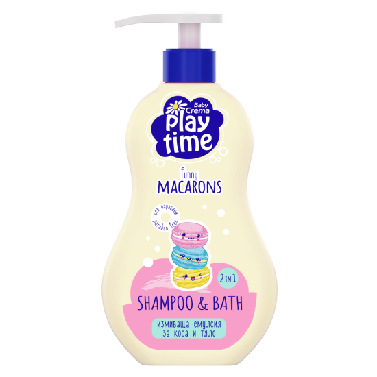 BABY CREMA PLAY TIME FUNNY MACARONS измиващ гел 2в1 макарон 400 мл