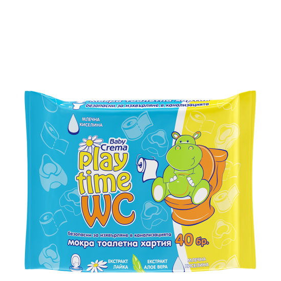 BABY CREMA PLAY TIME WC мокра тоалетна хартия х 40 бр /сини/