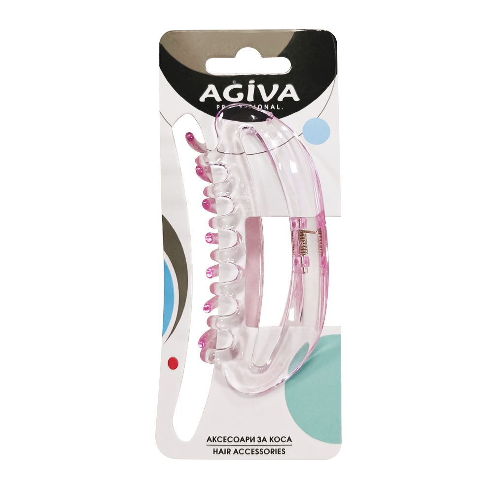 АГИВА PRO шнола за коса 10 см розова HC-9126B - Грижа за косата