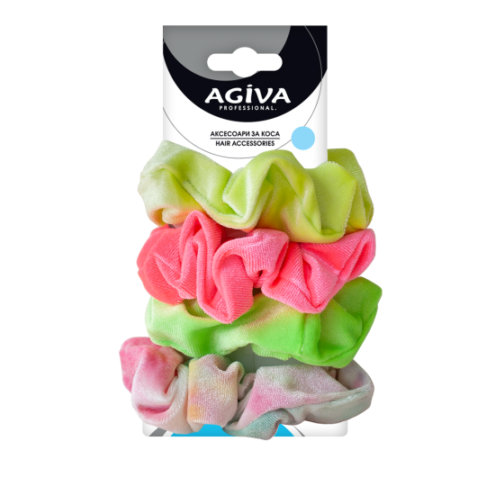 AGIVA PRO ластик за коса, цветен микс х 4 бр