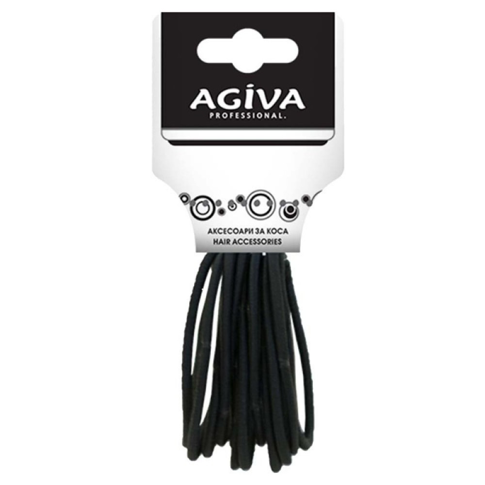 АГИВА PRO ластик за коса черен/кафяв х 10 бр GB-040M - Грижа за косата