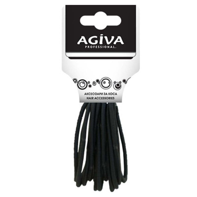 АГИВА PRO ластик за коса черен/кафяв х 10 бр GB-040M