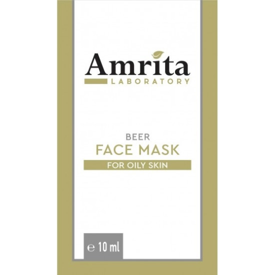 АМРИТА BEER FACE MASK бирена маска за лице за мазна кожа 10 мл