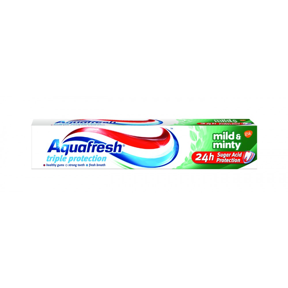 АКВАФРЕШ паста за зъби MILD&MINTY ТРОЙНА ЗАЩИТА 75 мл/зелена/ - Орална хигиена