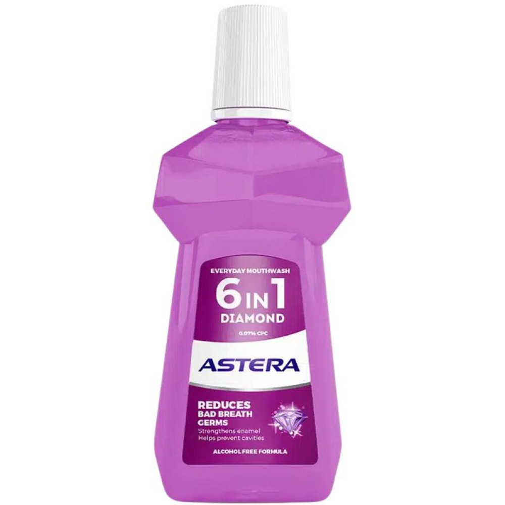 АСТЕРА вода за уста DIAMOND 6 in 1 /без алкохол/ 500 мл - Орална хигиена