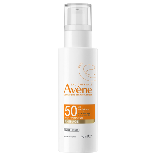 AVENE SUN EXPERT FLUIDE ANTI-AGE SPF50 слънцезащитен флуид за лице за чувствителна кожа против бръчки 40 мл