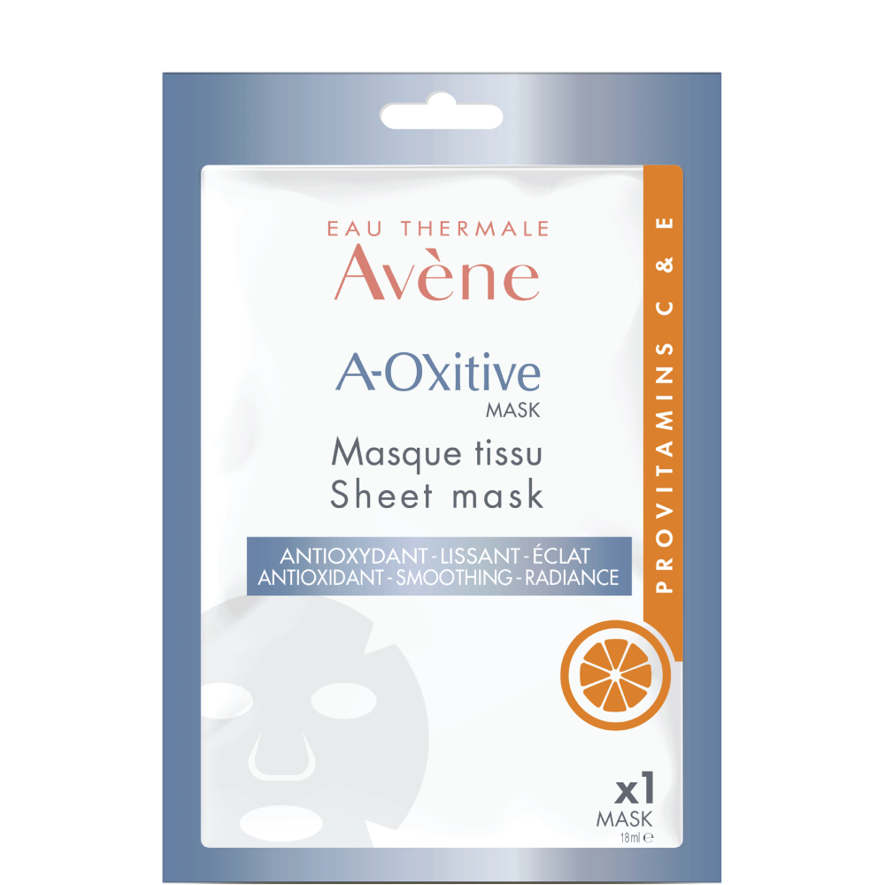 АВЕН A-OXITIVE SHEET MASK антиоксидантна озаряваща и изглаждаща маска 18 мл х 1 бр - Грижа за лицето