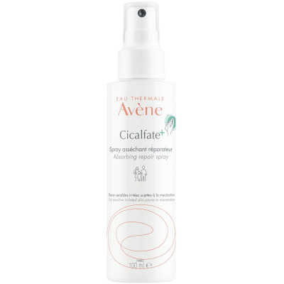 AVENE CICALFATE+ ABSORBING SOOTHING SPRAY възстановяващ подсушаващ спрей за лице и тяло за чувствителна раздразнена кожа 100 мл