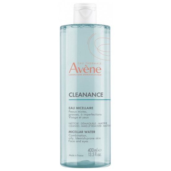 AVENE CLEANANCE MICELLAR WATER почистваща мицеларна вода за лице и очи за мазна кожа склонна към несъвършенства 400 мл