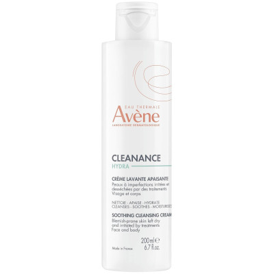 AVENE CLEANANCE HYDRA успокояващ измивен крем за лице и тяло за раздразнена акнеична кожа 200 мл