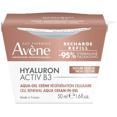 AVENE HYALURON ACTIV B3 AQUA GEL-CREAM ЕCО-REFILL регенериращ аква гел-крем за лице против бръчки 50 мл ПЪЛНИТЕЛ
