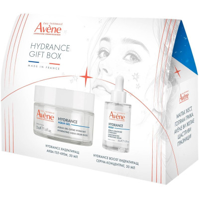 AVENE BOX КОМПЛЕКТ HYDRANCE BOOST ХИДРАТИРАЩ СЕРУМ-КОНЦЕНТРАТ за лице с чувствителна кожа 30 мл + ХИДРАТИРАЩ АКВА ГЕЛ-КРЕМ 50 мл