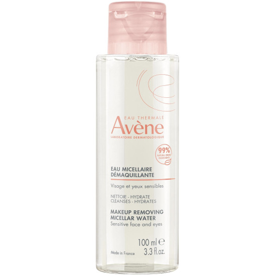 AVENE LES ESSENTIELS MAKEUP REMOVING MICELLAR WATER демакиираща мицеларна вода за лице и очи за чувствителна кожа 100 мл