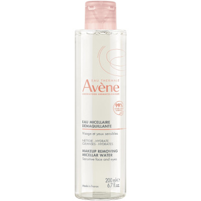 AVENE LES ESSENTIELS MAKEUP REMOVING MICELLAR WATER демакиираща мицеларна вода за лице и очи за чувствителна кожа 200 мл