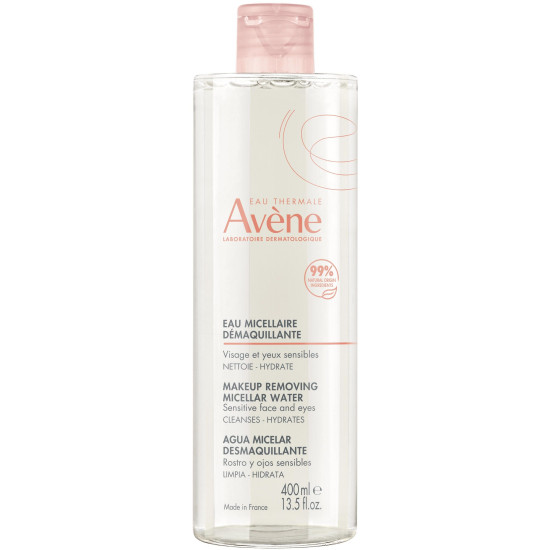 AVENE LES ESSENTIELS MAKEUP REMOVING MICELLAR WATER демакиираща мицеларна вода за лице и очи за чувствителна кожа 400 мл