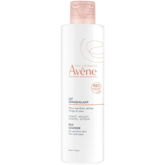 AVENE LES ESSENTIELS MILK CLEANSER демакииращо хидратиращо мляко за лице и очи за суха чувствителна кожа 200 мл