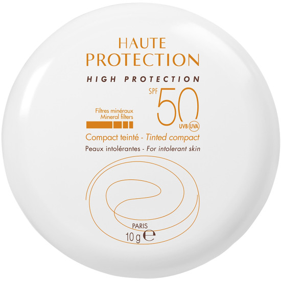 AVENE SUN MINERAL SPF50 TINTED COMPACT BEIGE слънцезащитна минерална крем-пудра ПЯСЪЧЕН цвят за лице за нетолерантна кожа 10 г