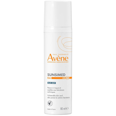 AVENE SUN SUNSIMED KA SPF50+ слънцезащитен флуид за лице за свръхчувствителна кожа превенция на актинични кератози 80 мл