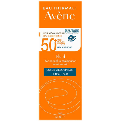 АВЕН SUN FLUID SPF50+ флуид за лице с много висока защита за нормална към чувствителна кожа 50 мл