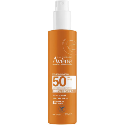 AVENE SUN SPF50+ SPRAY INVISIBLE слънцезащитен спрей с невидимо покритие за възрастни за лице и тяло за чувствителна кожа 200 мл